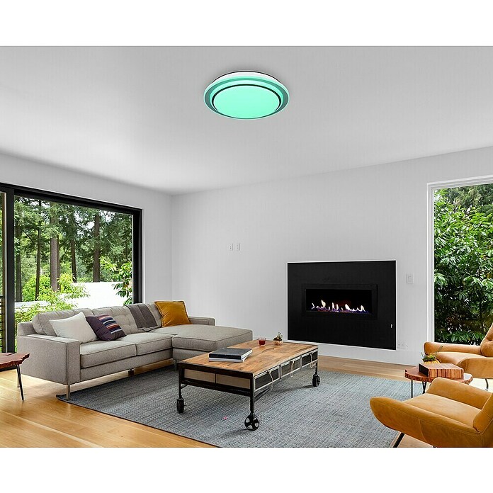 Globo Plafón LED redondo Marco (24 W, Ø x Al: 40 x 7 cm, Negro) | BAUHAUS