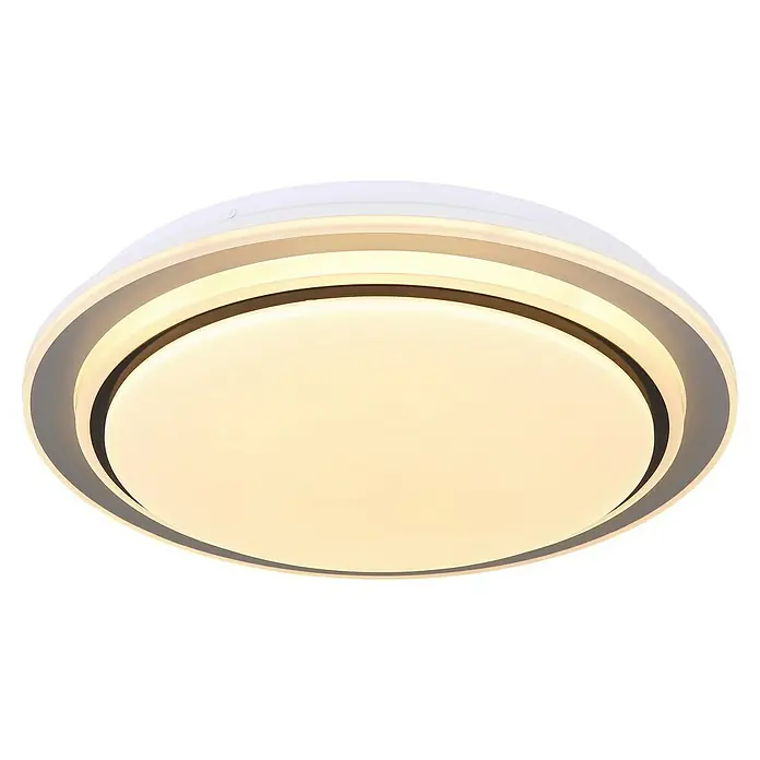 Globo LED-Deckenleuchte rund Foppa - 24 W, Ø x H: 40 x 7 cm, Schwarz - Die runde LED-Deckenleuchte sorgt mit ihrem modernen Design für eine angenehme Beleuchtung in jedem Raum. Perfekt für Wohn- und Schlafzimmer.