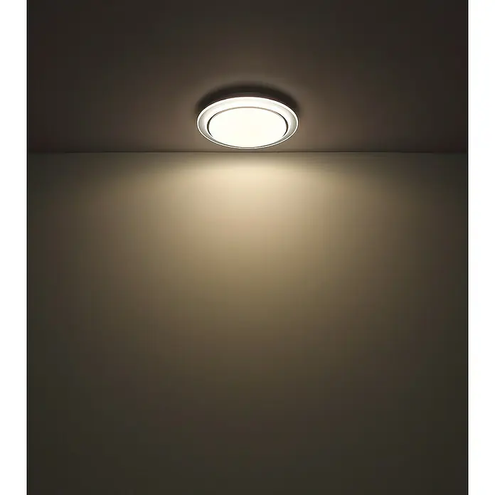 Globo Plafón LED redondo Marco - 24 W, Ø x Al: 40 x 7 cm, Negro - Una luz de techo redonda con una luz brillante y difusa que ilumina el espacio, creando un ambiente moderno. Perfecto para cualquier habitación.