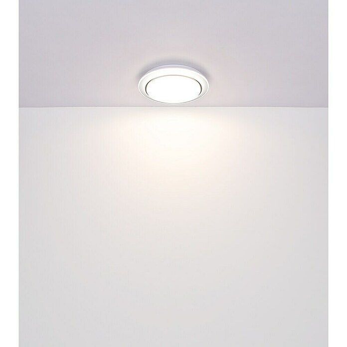 Globo LED-Deckenleuchte rund Foppa (24 W, Ø x H: 40 x 7 cm, Schwarz, Weiß) | BAUHAUS