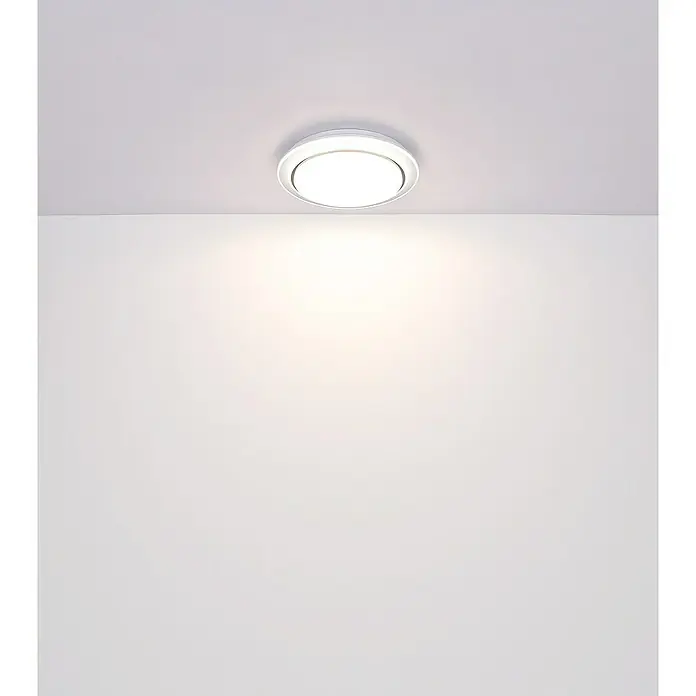 Globo Plafón LED redondo Marco - 24 W, Ø x Al: 40 x 7 cm, Negro - Lámpara de techo LED brillante con diseño redondo, ideal para interiores modernos y proporciona una iluminación agradable.