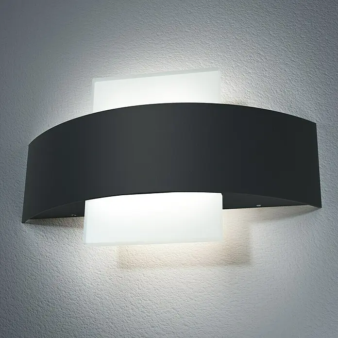 Ledvance LED-Außenwandleuchte Shield square - 11 W, 6 x 24 x 14,2 cm, Dunkelgrau, IP44, Square - Elegante Wandleuchte mit modernem Design. Die Lampe kombiniert Schwarz und Weiß und sorgt für angenehmes Licht an jeder Wand.