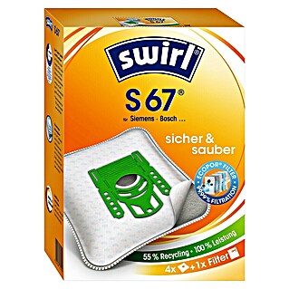 Swirl Vreča za sesalec S 67 EcoPor (4 kos, Ustrezno za: Siemens sesalnik, Bosch sesalnik)