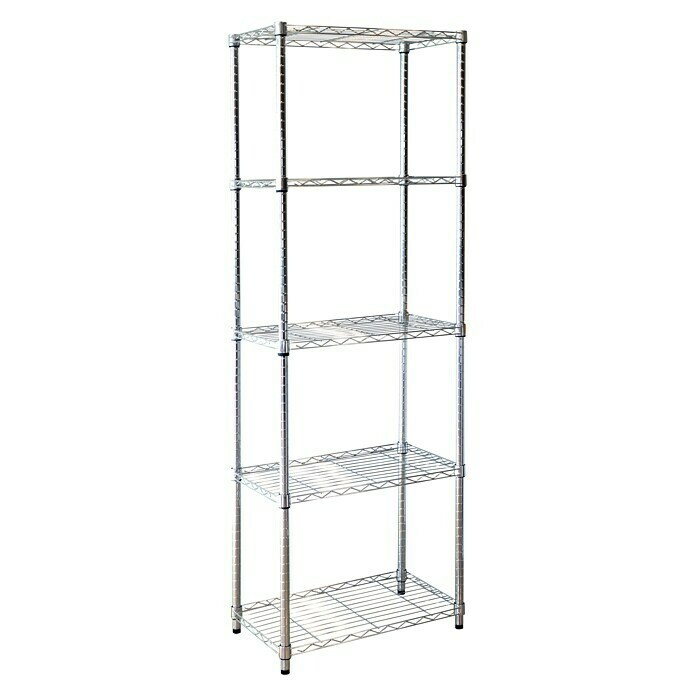 Estantería metálica Stylo (L x An x Al: 35 x 60 x 180 cm, Número de baldas: 5 ud., Plateado)