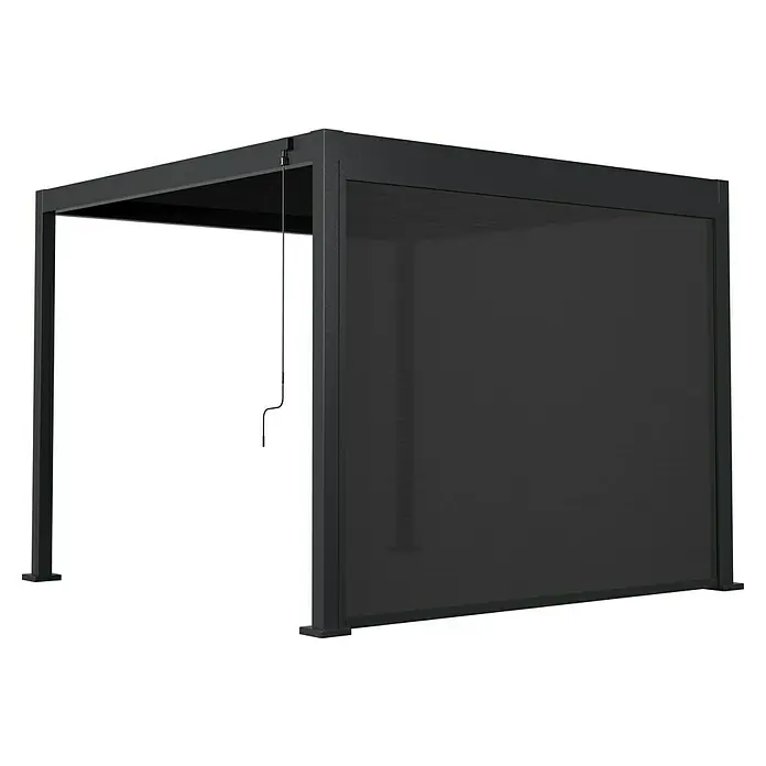 Sunfun Milos Panel lateral - An x Al: 276 x 217 cm, Antracita, Para pérgola con laterales Milos, Profundidad: 8,5 cm - Elegante pérgola negra con panel lateral, que proporciona sombra y privacidad a tu jardín.