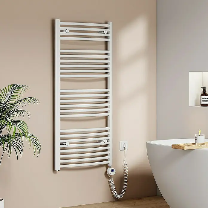 Emke Elektro-Badheizkörper Kurvenförmig Handtuchwärmer - B x H: 60 x 120 cm