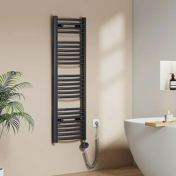 Emke Elektro-Badheizkörper Kurvenförmig Handtuchwärmer - B x H: 40 x 120 cm