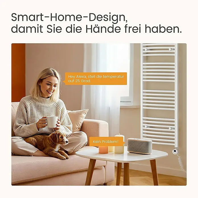 Emke Elektro-Badheizkörper Kurvenförmig Handtuchwärmer - B x H: 40 x 140 cm