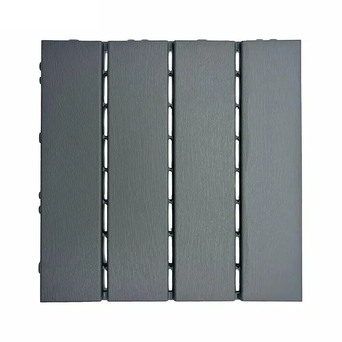 Floordirekt Klickfliese Terrassenfliese Elyse 30 x 30 cm 11er Set Polypropylen Klickfliese Grau - Polypropylen, 11 Stk.