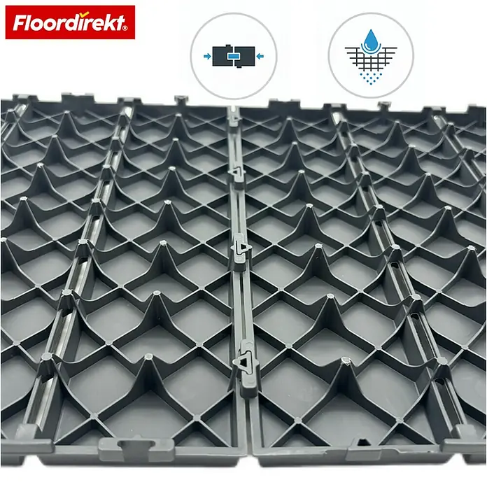 Floordirekt Klickfliese Terrassenfliese Elyse 30 x 30 cm 11er Set Polypropylen Klickfliese Grau - Polypropylen, 11 Stk.