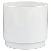 botle Vaso per fiori in ceramica, lucido, a forma di cilindro, 13 x 14 cm, argento