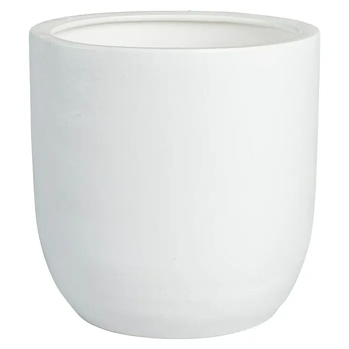 Maceta para planta Xat - Dimensiones externas (Ø x Al): 30 x 30 cm, Cerámica, Blanco - Maceta de cerámica blanca redonda con un acabado liso. Ideal para uso interior y exterior para exhibir plantas y flores.