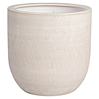 Maceta para planta Xat (Dimensiones externas (Ø x Al): 30 x 30 cm, Cerámica, Crema)