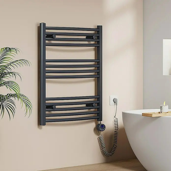 Emke Elektro-Badheizkörper Kurvenförmig Handtuchwärmer - B x H: 60 x 75 cm