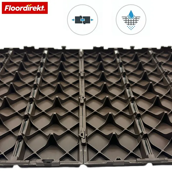 Floordirekt Klickfliese Terrassenfliese Majestic 30 x 30 cm Klickfliese Holzoptik Braun - Polypropylen, 30 x 30 x 2,2 cm, 1 Stk.