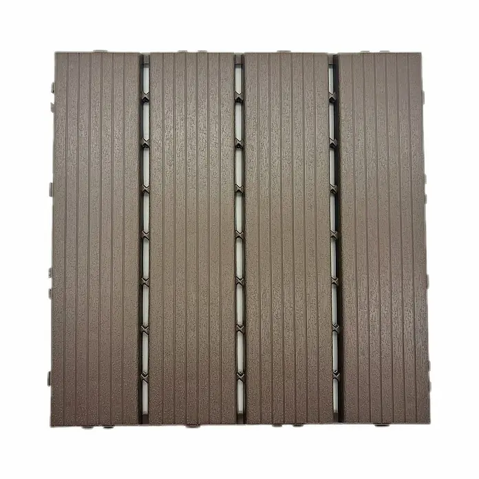 Floordirekt Klickfliese Terrassenfliese Majestic 30 x 30 cm Klickfliese Holzoptik Braun - Polypropylen, 30 x 30 x 2,2 cm, 1 Stk.