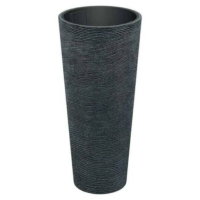ETHICK Pflanzsäule rund Tubra - Außenmaß (Ø x H): 48 x 105 cm, Kunststoff, Schwarz-Granit, Herausnehmbarer Pflanztopf - Stilvoller, hoher, grauer Pflanztopf mit einzigartiger Textur, ideal für den Innen- und Außenbereich. Perfekt für Pflanzenliebhaber, die Wert auf Design legen.