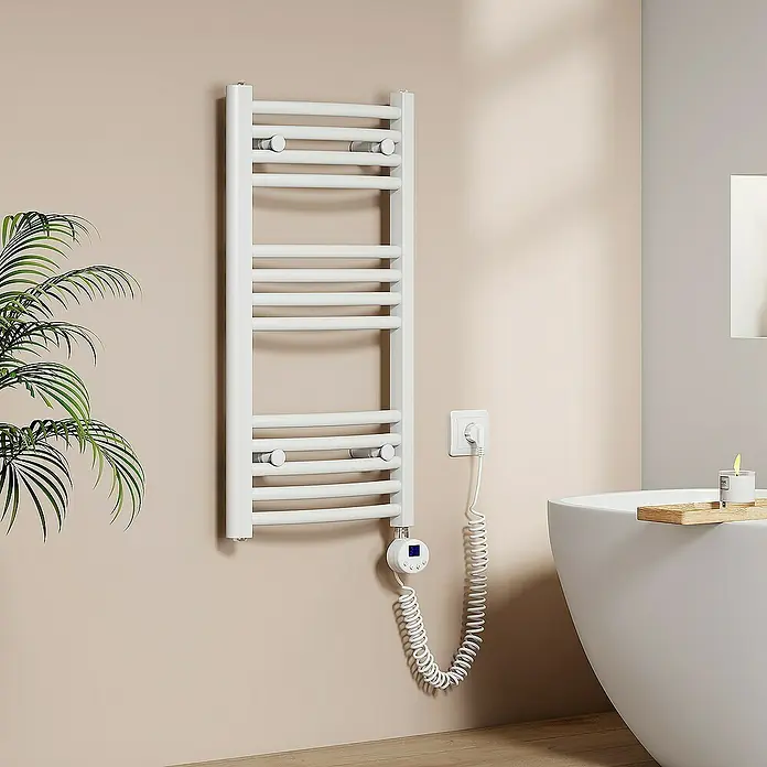 Emke Elektro-Badheizkörper Kurvenförmig Handtuchwärmer - B x H: 40 x 75 cm