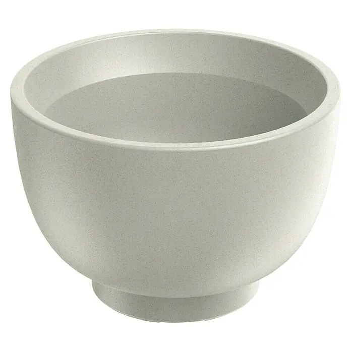 ETHICK Pflanztopf Vemo - Außenmaß (Ø x H): 40 x 26 cm, Kunststoff, Sand - Nahaufnahme einer grauen Schale mit Wasser, die die einfache Eleganz des Objekts betont.