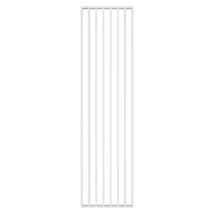 Mixpol Profile Raumteiler White - 58 x 275 cm, Weiß - Ein elegantes weißes Lamellenpaneel mit schwarzen Akzenten, das modernes Design und Funktionalität vereint. Perfekt für stilvolle Raumgestaltung.