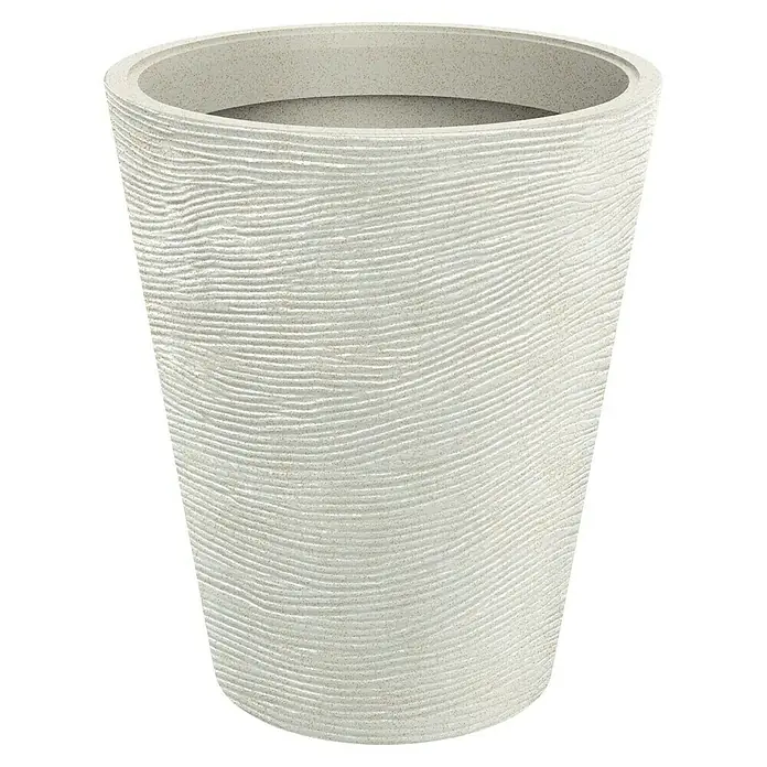 ETHICK Pflanztopf Tubra - Außenmaß (Ø x H): 80 x 90 cm, Kunststoff, Sand - Der strukturierte Blumentopf in Weiß besticht durch sein einzigartiges Design und ist ideal für Innen- und Außenbereiche.