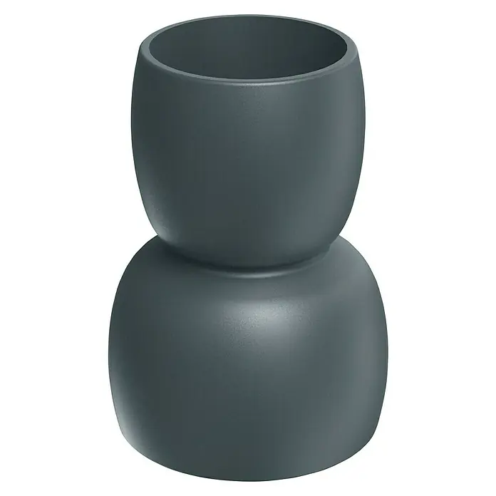ETHICK Pflanztopf Duala - Außenmaß (Ø x H): 30 x 41 cm, Kunststoff, Betongrau - Grauer, moderner Blumentopf. Das Design besteht aus zwei übereinander liegenden, bauchigen Formen. Der Topf hat eine glatte, matte Oberfläche.