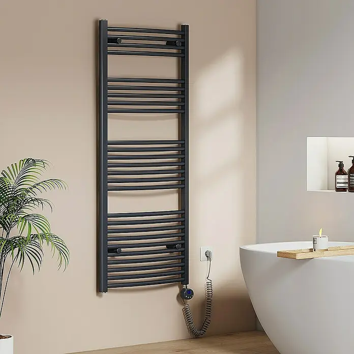 Emke Elektro-Badheizkörper Kurvenförmig Handtuchwärmer - B x H: 60 x 140 cm
