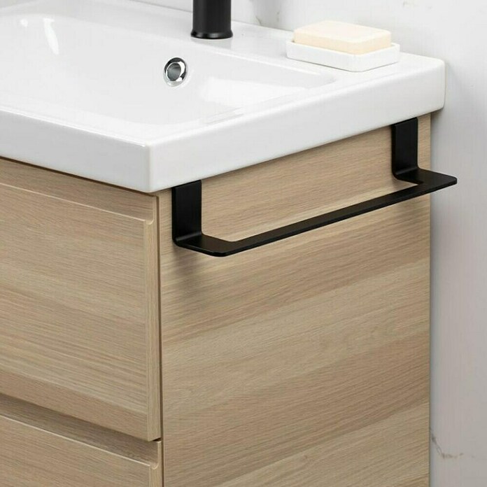 Tatay Toallero de gancho para mueble Flat (Ancho: 40 cm, Negro, Aluminio) | BAUHAUS