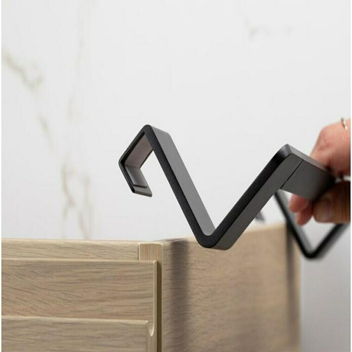 Tatay Toallero de gancho para mueble Flat (Ancho: 40 cm, Negro, Aluminio) | BAUHAUS