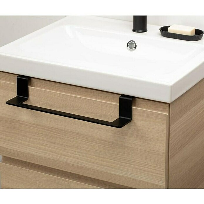 Tatay Toallero de gancho para mueble Flat (Ancho: 40 cm, Negro, Aluminio) | BAUHAUS