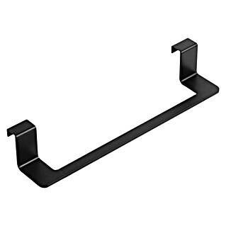 Tatay Toallero de gancho para mueble Flat (Ancho: 40 cm, Negro, Aluminio)