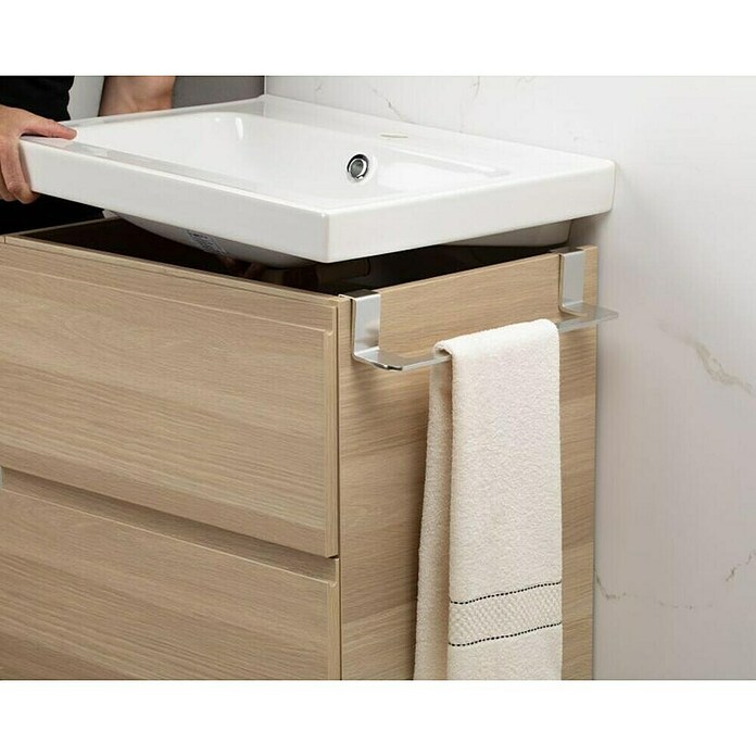 Tatay Toallero de gancho para mueble Flat (Ancho: 40 cm, Cromo, Aluminio) | BAUHAUS