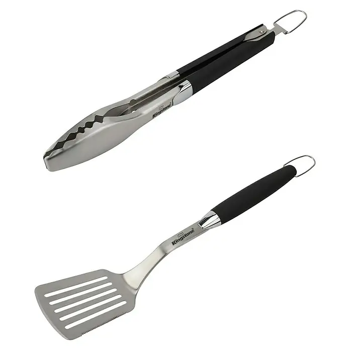 Kingstone Grillbesteck - Set - Edelstahl/Kunststoff, 2 -tlg. - Grillzange und Pfannenwender von Kingstone, ideal für jedes Barbecue. Hochwertige Materialien und einfache Handhabung zeichnen diese Küchenhelfer aus.