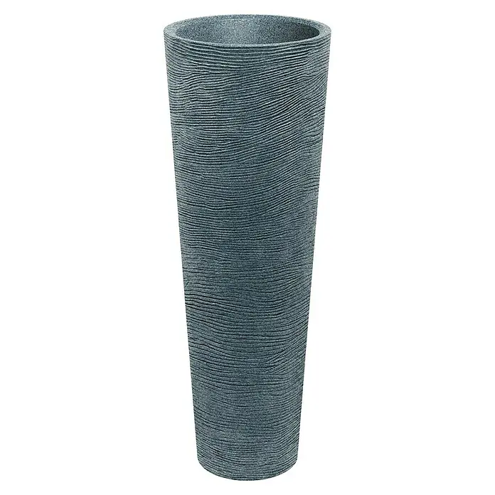 ETHICK Pflanzsäule rund Tubra - Außenmaß (Ø x H): 48 x 135 cm, Kunststoff, Granit, Integrierter Pflanztopf - Dieser hohe, zylindrische Pflanztopf mit seiner grauen, strukturierten Oberfläche ist ideal für stilvolle Bepflanzungen im Innen- und Außenbereich.