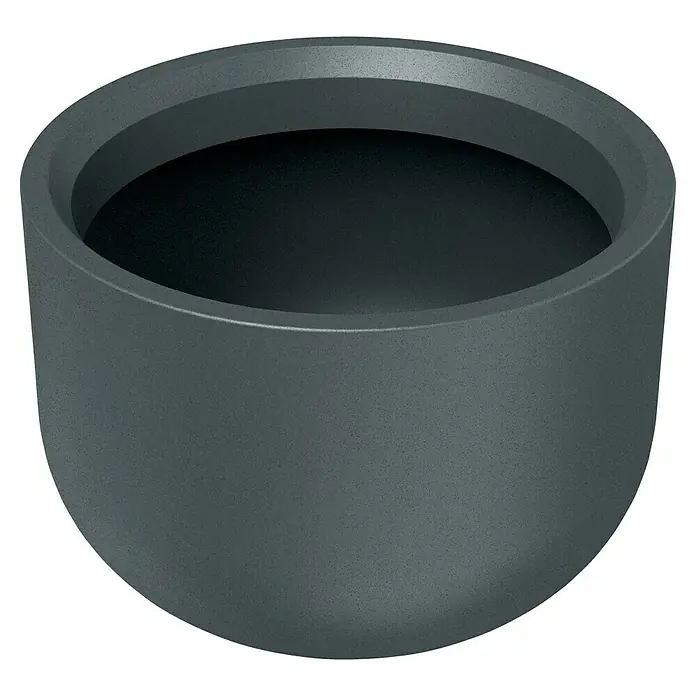 ETHICK Pflanztopf Molta - Außenmaß (Ø x H): 60 x 42 cm, Kunststoff, Graphit - Grauer Topf.