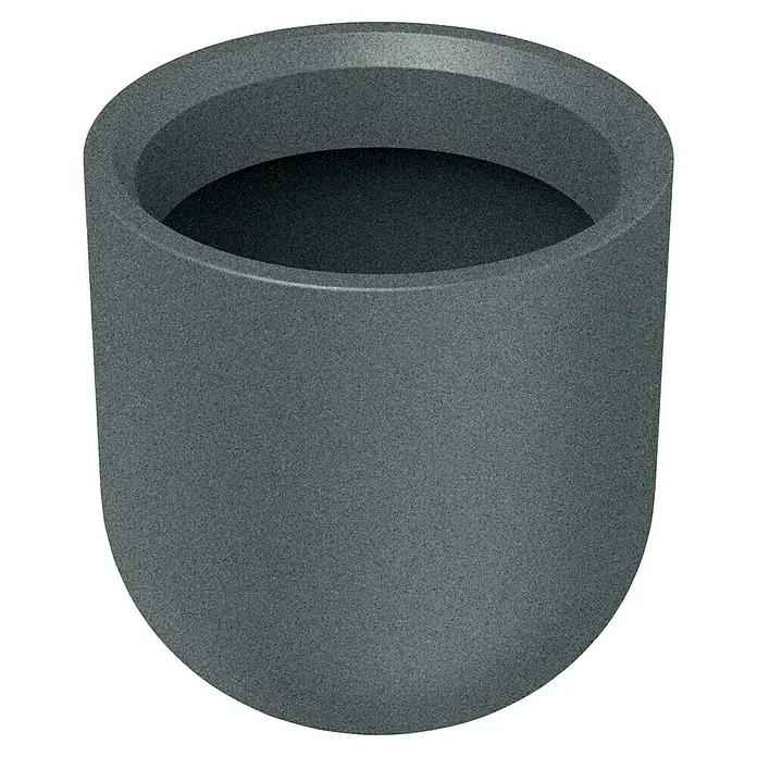 ETHICK Pflanztopf Molta - Außenmaß (Ø x H): 48 x 48 cm, Kunststoff, Granit - Ein grauer, zylindrischer Pflanzkübel aus robustem Material, ideal für den Garten oder die Terrasse.