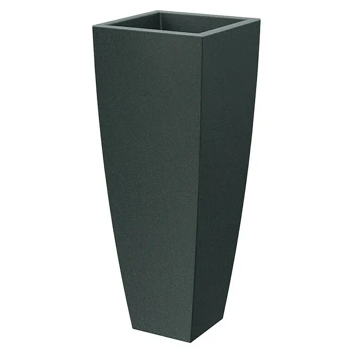 ETHICK Pflanzkübel eckig Mooda - 1 Stk., Außenmaß (L x B x H): 40 x 40 x 100 cm, Kunststoff, Granit - Aufnahme eines schlanken, grauen Pflanzgefäßes, das sich ideal für moderne Innen- und Außenbereiche eignet.