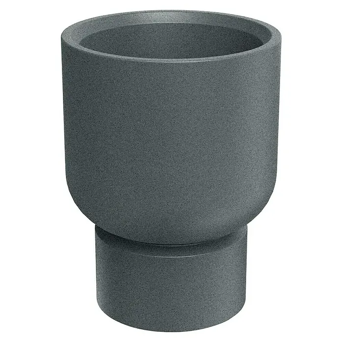 ETHICK Pflanztopf Molta Base - Außenmaß (Ø x H): 40 x 51 cm, Kunststoff, Granit - Grauer Pflanztopf mit zylindrischem Sockel. Der Topf hat eine moderne, minimalistische Form und eine leicht raue Oberfläche, ideal für Innen- und Außenbereiche.