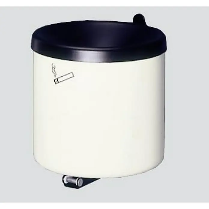 Proregal Asche-Mülleimer robust zur Wandmontage - 2,4 l, Stahl, Weiß