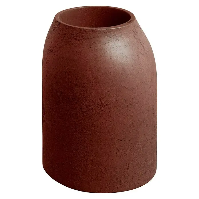 ETHICK Pflanztopf Epocco - Außenmaß (Ø x H): 48 x 60 cm, Kunststoff, Weinrot - Nahaufnahme eines braunen Blumentopfs aus Terrakotta mit rauer Textur, ideal für den Innen- oder Außenbereich.