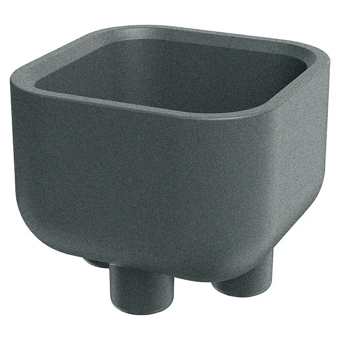 ETHICK Pflanztopf Molta - Außenmaß (L x B x H): 48 x 48 x 39 cm, Kunststoff, Dunkelgrau, Quadratisch - Grauer, eckiger Pflanztopf mit abgerundeten Kanten und kurzen Füßen. Ein stilvolles Accessoire für Haus und Garten.