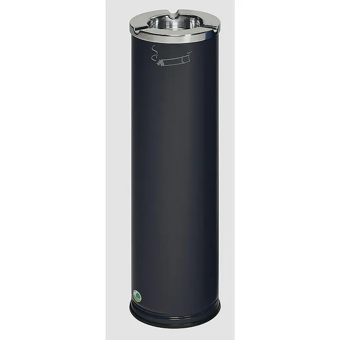 Proregal Asche-Mülleimer robust mit poliertem Aschereinsatz - 0,2 l, Stahl, Anthrazit