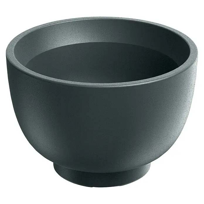 ETHICK Pflanztopf Vemo - Außenmaß (Ø x H): 40 x 26 cm, Kunststoff, Dunkelgrau - Grauer Pflanztopf in Schalenform. Moderner Übertopf für Zimmerpflanzen oder den Garten, mit einer stilvollen und zeitlosen Optik.