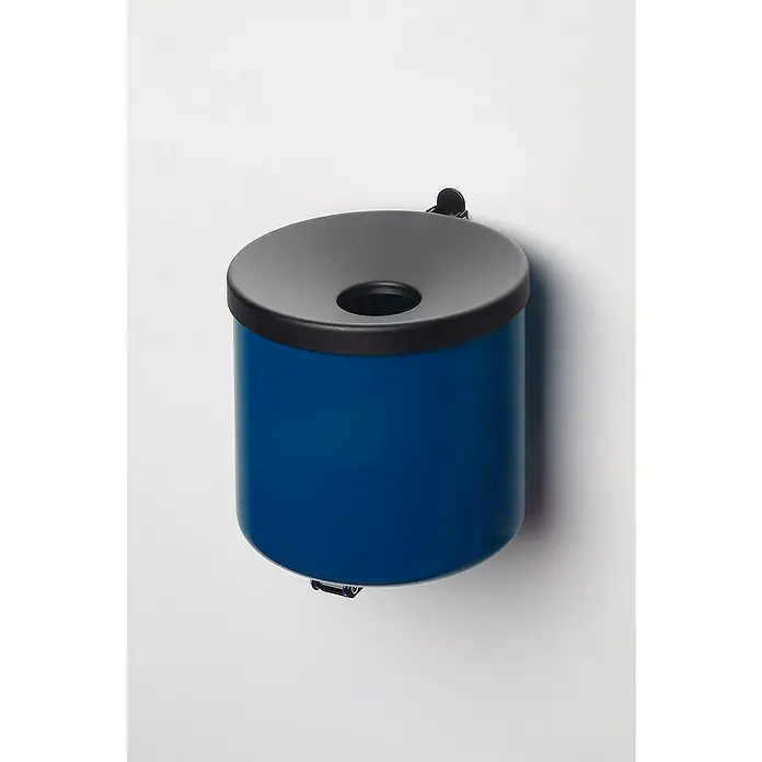 Proregal Asche-Mülleimer robust zur Wandmontage - 2,4 l, Stahl, Blau