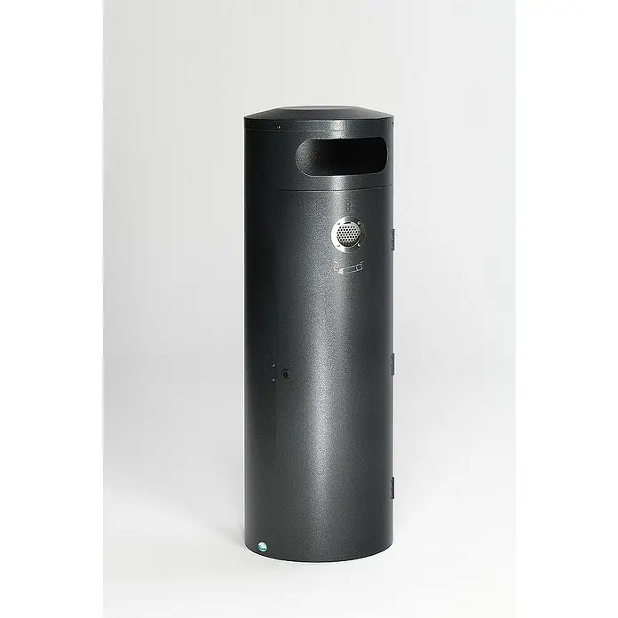 Proregal Asche-Mülleimer mit Einflügeltür - Stahl, Grau
