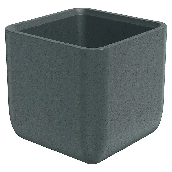 ETHICK Pflanzkübel eckig Molta - 1 Stk., Außenmaß (L x B x H): 48 x 48 x 45 cm, Kunststoff, Dunkelgrau - Anthrazitfarbener, quadratischer Stifteköcher aus Kunststoff mit abgerundeten Ecken für Büro und Schreibtisch.
