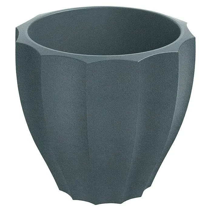ETHICK Pflanztopf Rona - Außenmaß (Ø x H): 60 x 54 cm, Kunststoff, Dunkelgrau - Grauer Pflanztopf mit auffälligem Facettendesign. Ideal für den Innen- und Außenbereich, um Pflanzen stilvoll in Szene zu setzen.