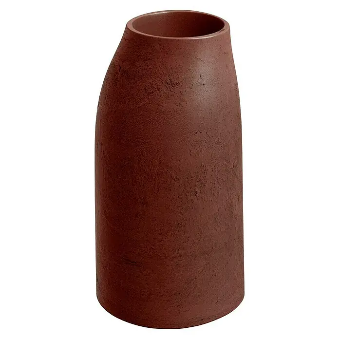 ETHICK Pflanztopf Epocco - Außenmaß (Ø x H): 38 x 70 cm, Kunststoff, Weinrot - Nahaufnahme einer strukturierten, zylindrischen Vase in einem warmen Braunton. Sie ist dekorativ und vielseitig einsetzbar.