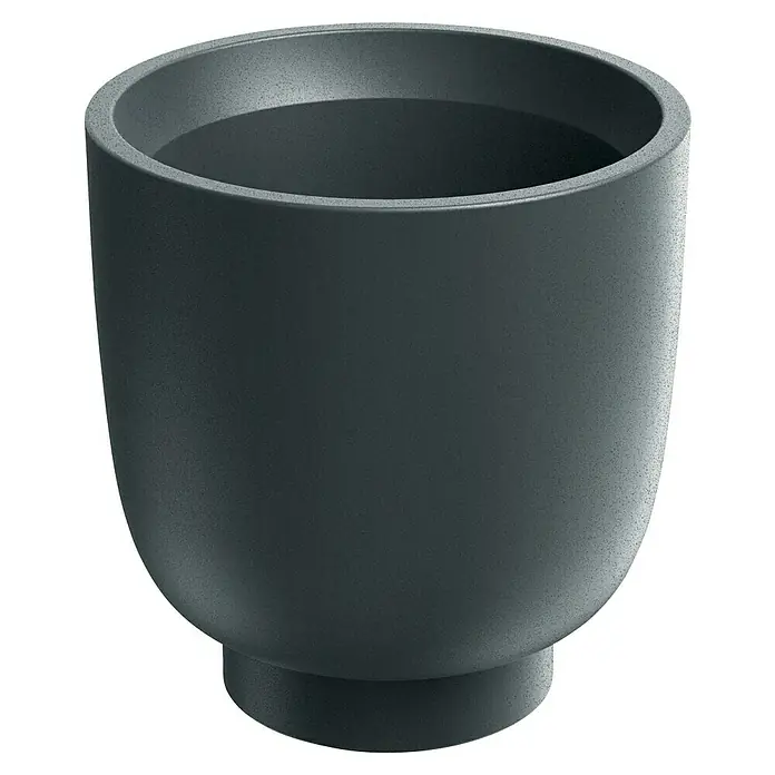 ETHICK Pflanztopf Vemo - Außenmaß (Ø x H): 40 x 40 cm, Kunststoff, Dunkelgrau - Nahaufnahme eines modernen, grauen Pflanzgefäßes mit zylindrischer Form und schlichtem Design, ideal für Innen- und Außenbereiche.
