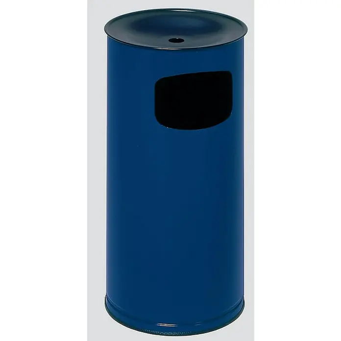 Proregal Asche-Mülleimer klassisch und rund - Stahl, Blau